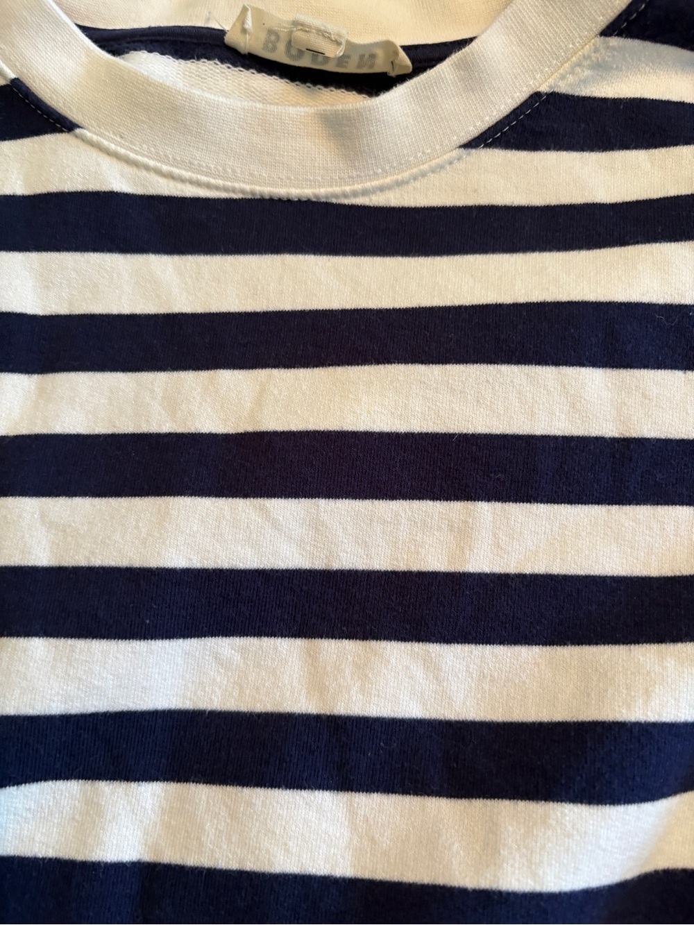 Boden Women’s Navy & White Striped Crewneck Sweatshirt size M - Picture 2 of 3